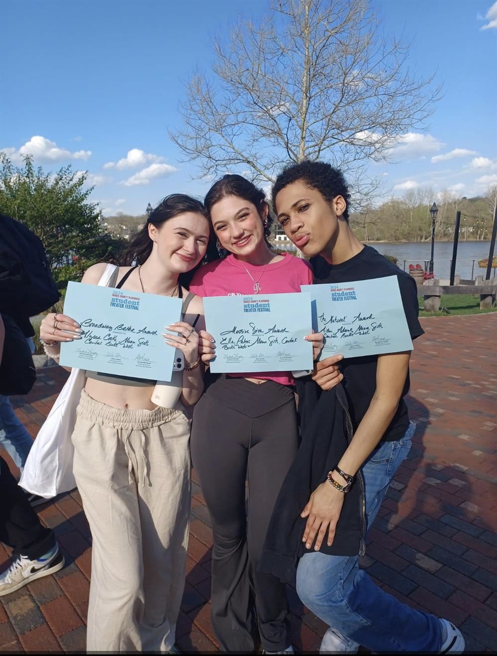 Alyssa, Ella and Aiden with their awards